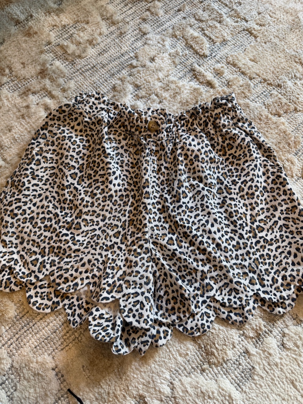 Leopard Print Women’s shorts - Beige and Black